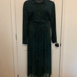 NWOT Addition Elle Maxi Shirt Dress w Illusion Skirt in Ponderosa Pine